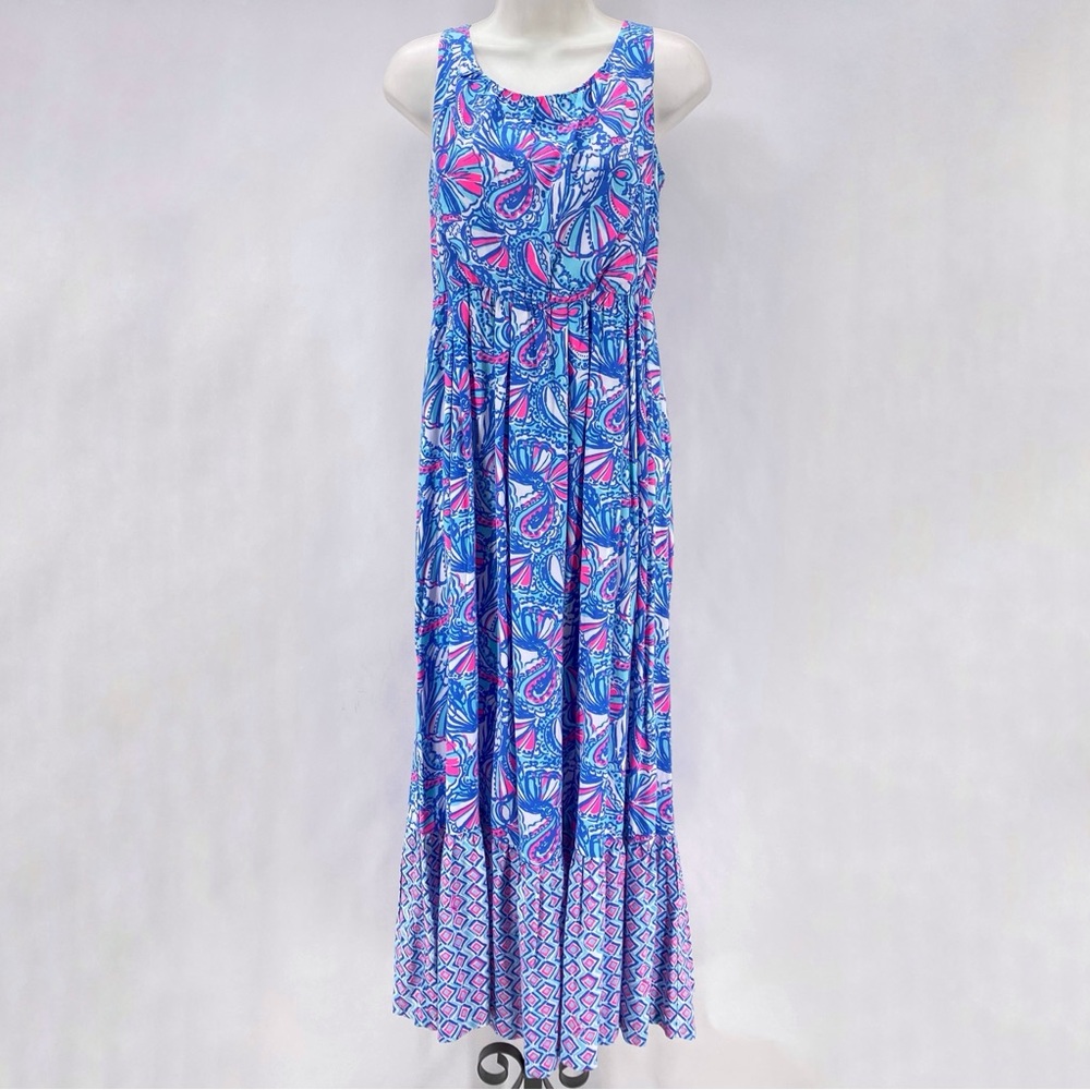 Lilly Pulitzer for Target Blue and Pink Paisley Maxi Dress XL